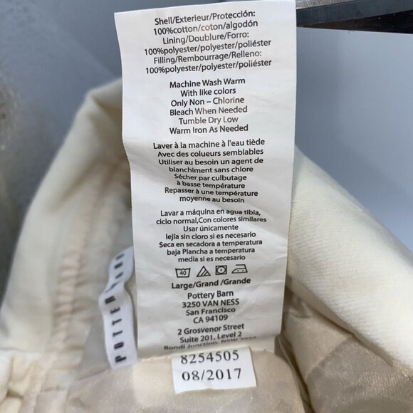 Pottery Barn JL Quilted Velvet Christmas Stocking Holiday Xmas Cream 24 inch - Picture 4 of 11